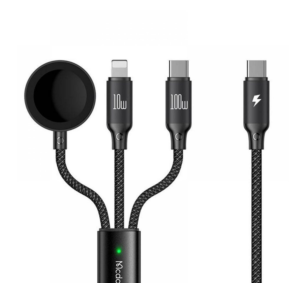 mcdodo Mcdodo CA-4940 3 in 1 PD Cable, 3-fach Ladekabel für USB-C / Lightning Strom-Adapterkabel, 120 cm mcdodo Mcdodo CA-4940 3 in 1 PD Cable, 3-fach Ladekabel für USB-C / Lightning Strom-Adapterkabel, 120 cm von mcdodo