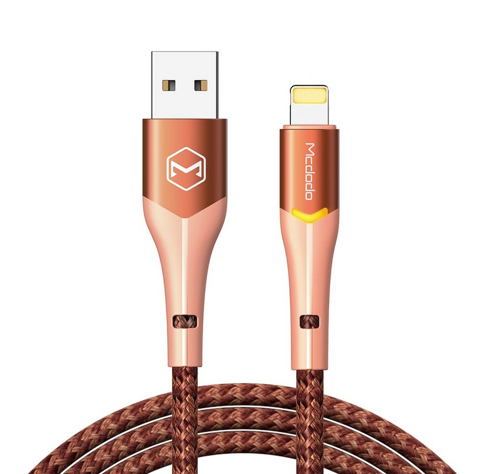 mcdodo Mcdodo Magnificence Blitz Kabel mit LED Ladekabel 2A Nylon für iPhone USB-Kabel, Lightning, (180 cm) von mcdodo