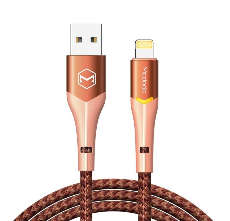 mcdodo Mcdodo Magnificence Blitz Kabel mit LED Ladekabel 2A Nylon für iPhone USB-Kabel, Lightning, (180 cm) von mcdodo