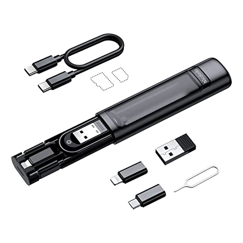mcdodo Multi USB C Charging Adapter 60W USB C auf Lightning Adapter Set 6 in 1 Aufbewahrungskoffer mit USB-A/Micro-USB/Lightning//TF und SIM-Kartensteckplatz für Reisekabelkarten Aufbewahrungsbox von mcdodo