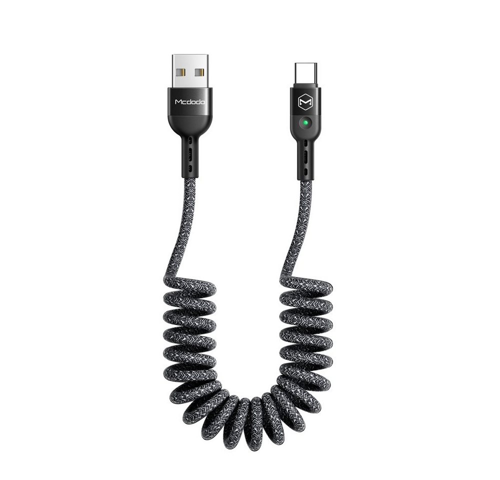 mcdodo Omega Typ C USB-Kabel, einziehbares Kfz-Ladekabel 1,8 m USB-C Schwarz USB-Kabel von mcdodo