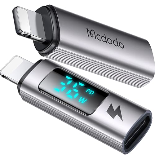mcdodo USB C Lightning Adapter 2 Stück Adapter USB C iPhone 36W mit LED Display Schnellladung und Datenübertragung für iPhone kompatibel mit iOS-Geräten i-Phone 14/13/12/11/XS/XR/SE/8 i Pad von mcdodo