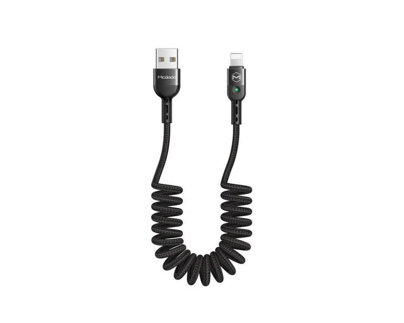 mcdodo USB-auf-Lightning-Kabel Schnell Spiralkabel 1,8m schwarz Smartphone-Kabel von mcdodo