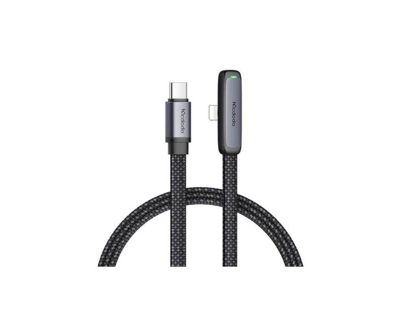 mcdodo USB auf USB-C Winkelkabel Nylon Ladekabel 1,2m schwarz Smartphone-Kabel von mcdodo