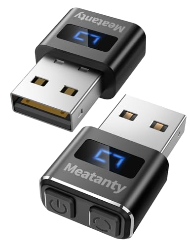 meatanty (2 Stück) USB Maus Jiggler, Unsichtbar, mit Modus und EIN/Aus, digitales Display und Schutzabdeckung, unterstützt mehrere Tracks, treiberfrei, Plug-and-Play, hält den PC wach von meatanty