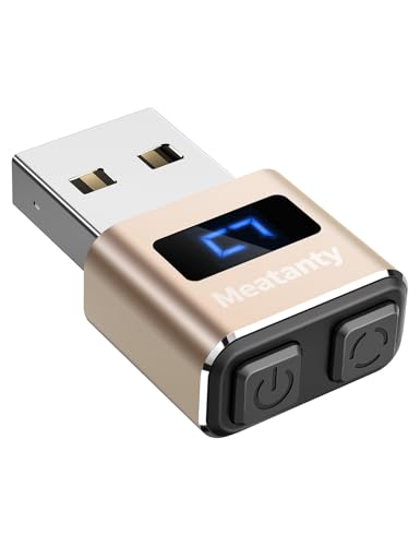 meatanty Metall Tiny Mouse Jiggler, USB Mover Undetectable, Automatic Wiggler with Screen, 3 Modes Mouse Moving Device, Giggler Toggler Jonggler Keep Computer Laptop Awake Office Remote Work-Gold von meatanty