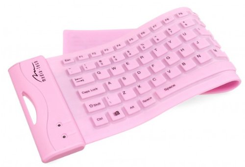 MediaTech Rubber Silikon Keyboard Tastatur pink MT 1239P-DE von media-tech