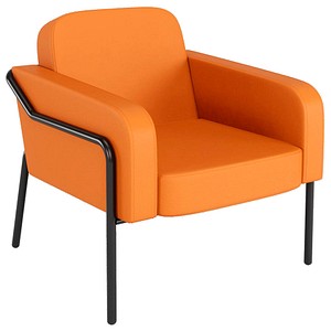 medso powered by PAPERFLOW Sessel MEDSO L Rund orange schwarz Kunstleder von medso powered by PAPERFLOW