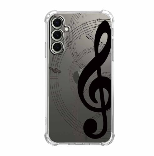 mehidpur Transparente Schutzhülle für Samsung Galaxy S25, ästhetisches Notenmuster, transparent, weiches TPU, für Galaxy S25 von mehidpur
