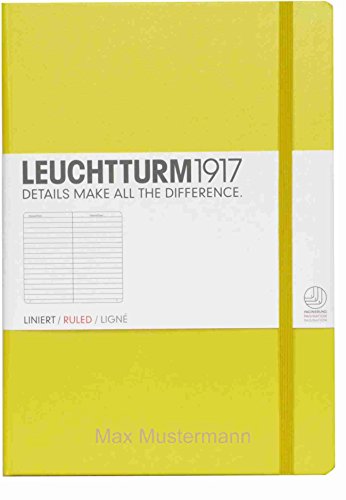 Notizbuch von Leuchtturm1917 personalisierbar mit Namen | Format A5 | Farbe gelb | Lineatur liniert (gelb) von meinnotizbuch.de