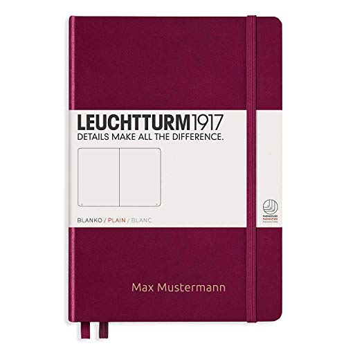 Notizbuch von Leuchtturm1917 personalisierbar mit Namen | Format A5 | Farbe port red | Lineatur blanko von meinnotizbuch.de