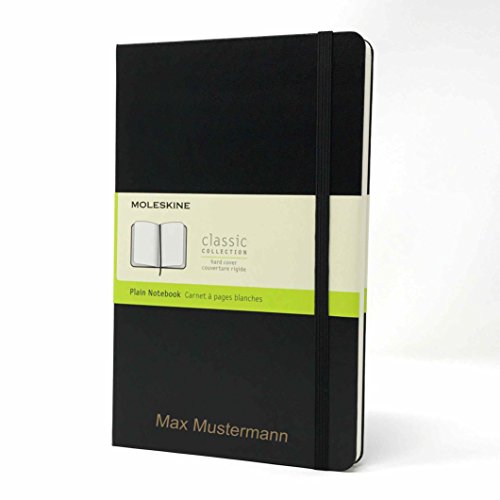 Notizbuch von Moleskine Hardcover Large schwarz | personalisierbar mit Name oder Text | Lineatur blanko von meinnotizbuch.de