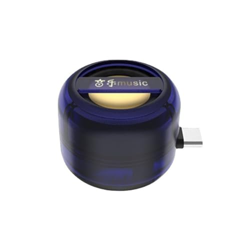 meiyan Tragbarer Mini-Lautsprecher, Universelle Typ-C-, Typ-C-Stecker, Handy-Verstärker, Extern Verkabelt, für Zuhause, Transparentes Blau von meiyan
