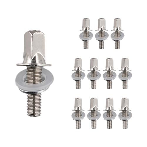 melairo 12 Stück Trommelspannstangen Spannschrauben Bassdrum Schrauben Set Bass Snare Drum Zubehör Drum Hardware M5x15MM von melairo