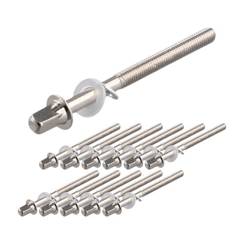melairo 12 Stück Trommelspannstangen Spannschrauben Bassdrum Schrauben Set Bass Snare Drum Zubehör Drum Hardware M5x60MM von melairo