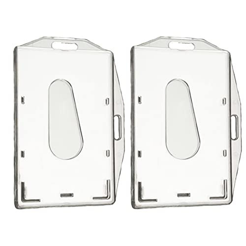 2 Stück Kartenhalter mit Daumenschlitzen, für horizontalen und vertikalen Gebrauch, Ausweishalter Schutzhülle aus Hartplastik von melebellot