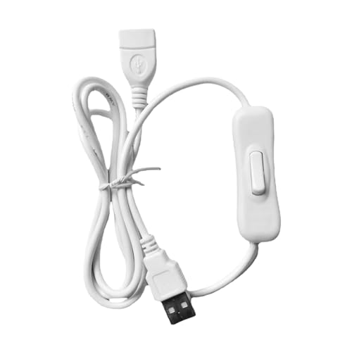 USB Kabel mit Ein/Aus Schalter, USB Schalter Kabel 1m, USB Stecker auf Buchse Verlängerungskabel, Geeignet für Fahrrekorder, USB-Kopfhörer, USB-Lampe, USB-Lüfter, LED-Streifen von melebellot