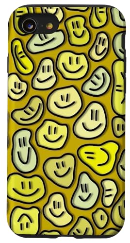 Niedliche ästhetische Trippy Flüssigkeit tropfendes Lächeln Gesicht gelb Hülle für iPhone SE (2020) / 7 / 8 von melting smile face kidcore aesthetic fairycore