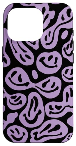 Niedliche ästhetische Trippy Pink Flüssigkeit tropfendes lila Lächeln Gesicht Hülle für iPhone 16 Pro von melting smile face kidcore aesthetic fairycore