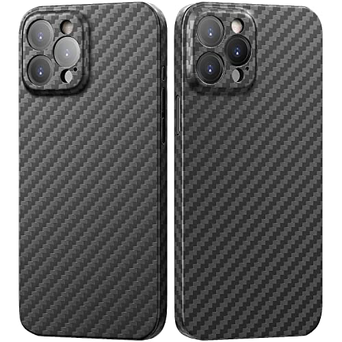 memumi 𝟮𝟬𝟮𝟮 𝐍𝐄𝐖 Carbon Hülle für iPhone 13 Pro Max, 100% Aramidfaser Hülle, 0,5 mm Super dünne, Hülle aus echter Aramidfaser mit Fallschutz in Militärqualität für iPhone 13 Pro Max 6.7" von memumi