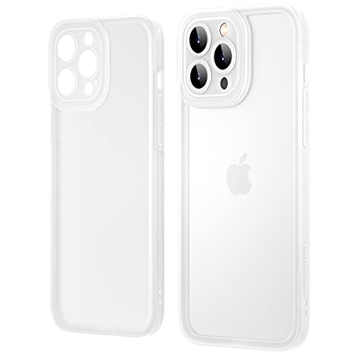 memumi 𝟮𝟬𝟮𝟮 𝐍𝐄𝐖 Matt Transparent Hülle für iPhone 13 Pro, Liquid Silicone Case [0 Fingerabdruck] Präziser Ausschnitts, Stoßfestes Silikon Dünne Schutzhülle Handyhülle für iPhone 13 Pro -Weiß von memumi