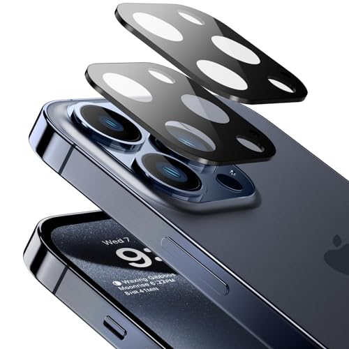 memumi 3D Kamera Panzerglas Schutzfolie für iPhone 15 Pro/ 15 Pro Max, [2 Stück] Kamera Linse Panzerglasfolie Anti-Kratzen Kameraschutz für iPhone 15 Pro Max von memumi