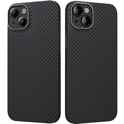 memumi Carbon Hülle für iPhone 15, 0,5 mm Superdünne, Hülle aus echter Aramidfaser [100% Aramidfaser] mit Fallschutz in Militärqualität für iPhone 15 von memumi