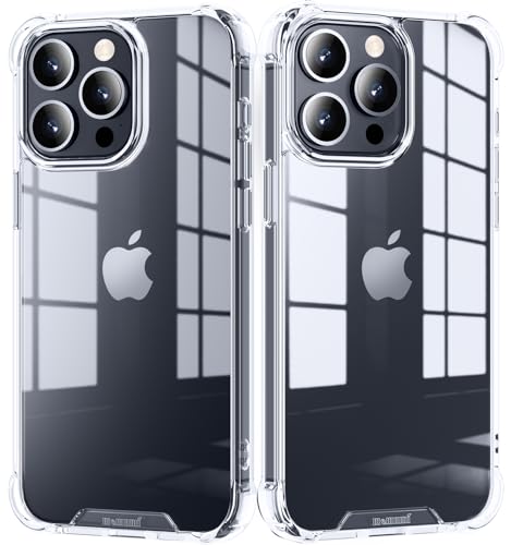 memumi Clear Hülle für iPhone 15 Pro, Nie Vergilbung Stoßfeste Kratzfeste Schutzhülle Transparent Case Dünne Handyhülle für iPhone 15 Pro von memumi