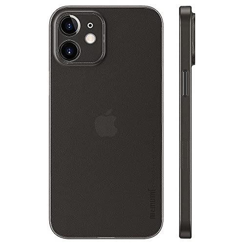 memumi Hülle für iPhone 12 Mini, Mehrweg 0.3 mm dick, Slim Fit, Mattes Finish [Stoßfest, rutschfest, Kratzfest]. Schutzhülle Extra Dünn Hardcase für iPhone 12 Mini -Trans-Schwarz (5.4", 2020) von memumi