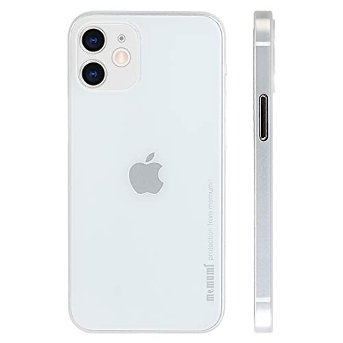 memumi Hülle für iPhone 12 mini, Mehrweg 0.3 mm dick, Slim Fit, Mattes Finish [Stoßfest, rutschfest, Kratzfest]. Schutzhülle Extra Dünn Hardcase für iPhone 12 mini Trans-Weiß (5.4 inch, 2020) von memumi