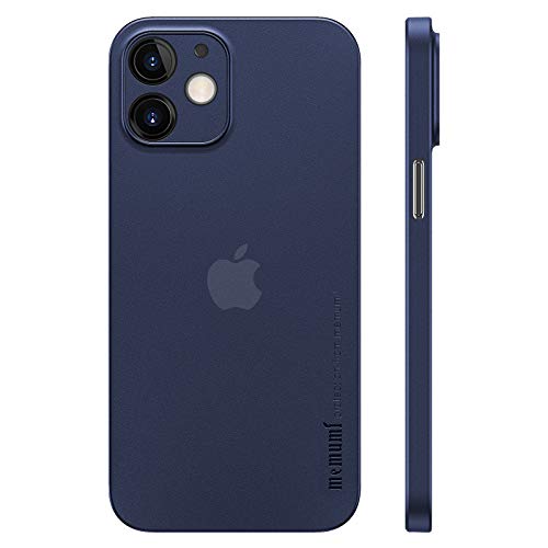 memumi Hülle für iPhone 12 Mini, Mehrweg 0.3 mm dick, Slim Fit, Mattes Finish [rutschfest, Kratzfest]. Schutzhülle Extra Dünn Hardcase kompatibel mit iPhone 12 Mini -Trans-Blue (5.4 Zoll, 2020) von memumi