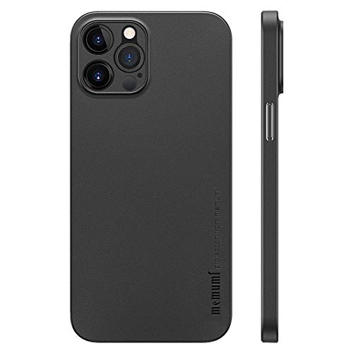 memumi Hülle für iPhone 12 Pro, Mehrweg 0.3 mm Halb Transparent, Slim Fit, Mattes Finish [rutschfest, Kratzfest] Schutzhülle Extra Dünn Hardcase für iPhone 12 Pro (6.1 inch,2020) (Schwarz.) von memumi