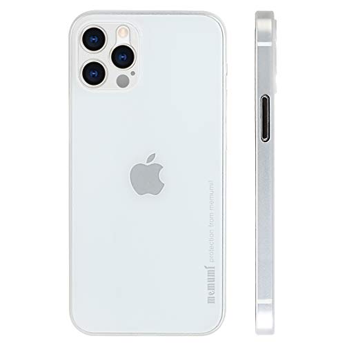memumi Hülle für iPhone 12 Pro (DREI Kameraloch), Mehrweg 0.3 mm dick, Slim Fit, Mattes Finish [Stoßfest, rutschfest, Kratzfest]. Schutzhülle für iPhone 12 Pro (6.1 inch, Version 2020) -Trans-Weiß von memumi