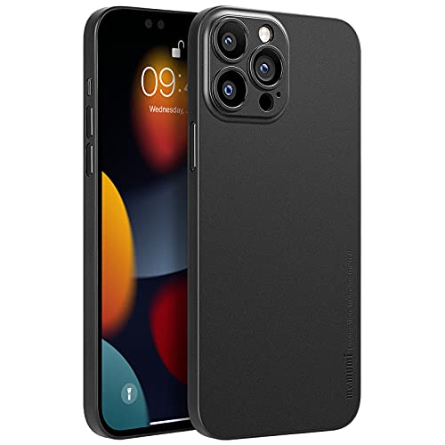 memumi Hülle für iPhone 13 PRO MAX,Mehrweg 0.3 mm Slim Fit, Mattes Finish [Stoßfest, rutschfest, Kratzfest] Schutzhülle Extra Dünn Hardcase kompatibel mit iPhone 13 Pro Max -Schwarz(6.7", 2021) von memumi