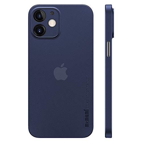 memumi Hülle kompatibel mit iPhone 12, Mehrweg 0.3 mm dick Slim Fit, Mattes Finish [Stoßfest, rutschfest, Kratzfest] Schutzhülle Extra Dünn Hardcase kompatibel mit iPhone 12 -Trans-Blue (6.1",2020) von memumi