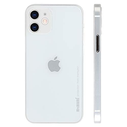 memumi Hülle kompatibel mit iPhone 12, Mehrweg 0.3 mm dick Slim Fit, Mattes Finish [Stoßfest, rutschfest, Kratzfest] Schutzhülle Extra Dünn Hardcase kompatibel mit iPhone 12 -Trans-Weiß (6.1", 2020) von memumi