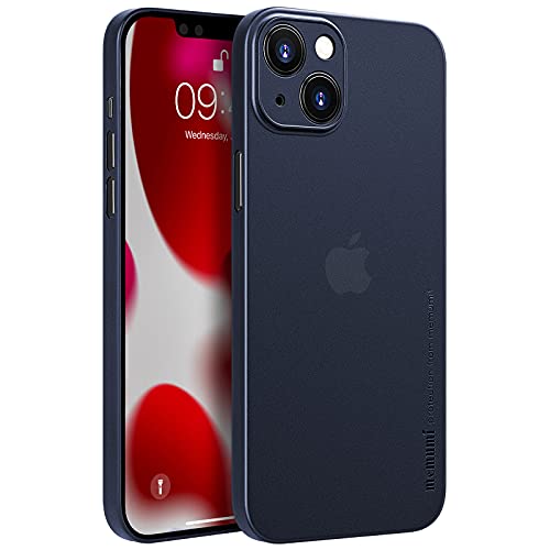 memumi Hülle kompatibel mit iPhone 13, Mehrweg 0.3 mm dick Slim Fit, Mattes Finish [Stoßfest, rutschfest, Kratzfest] Schutzhülle Extra Dünn Hardcase kompatibel mit iPhone 13 -Trans-Blue(6.1",2021) von memumi