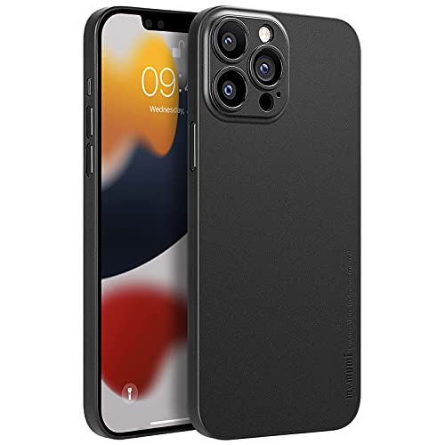 memumi Hülle kompatibel mit iPhone 13 Pro, Mehrweg 0.3mm dick Slim Fit, Matte Finish [rutschfest, Kratzfest] Schutzhülle Extra Dünn Hardcase kompatibel mit iPhone 13 Pro -Schwarz (6.1",2021) von memumi