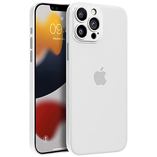 memumi Hülle kompatibel mit iPhone 13 Pro, Mehrweg 0.3mm dick Slim Fit, Matte Finish [rutschfest, Kratzfest] Schutzhülle Extra Dünn Hardcase kompatibel mit iPhone 13 Pro -Trans-Weiß (6.1",2021) von memumi