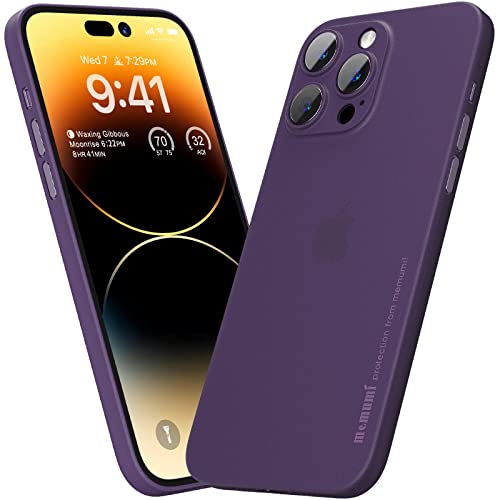 memumi Hülle kompatibel mit iPhone 14 Pro, Mehrweg 0.3 mm dick Slim Fit, Mattes Finish [Stoßfest, rutschfest, Kratzfest] Schutzhülle Extra Dünn Hardcase kompatibel mit iPhone 14 Pro - Violett von memumi