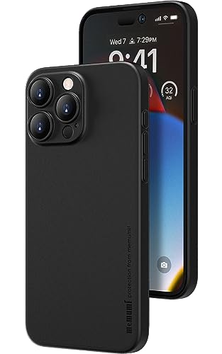 memumi Hülle kompatibel mit iPhone 15 Pro Max, Mehrweg 0.3 mm dick Slim Fit, Mattes Finish [Stoßfest, rutschfest, Kratzfest] Schutzhülle Extra Dünn Hardcase kompatibel mit iPhone 15 Pro Max -Schwarz von memumi