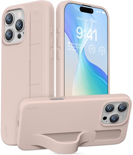 memumi Silikon Hülle für iPhone 16 Pro mit Ständer, Hochwertiges Liquid Silikon hülle mit Handyhalterung, Fingerhalterung Handyhülle für iPhone 16 Pro -Rosa memumi Silikon Hülle für iPhone 16 Pro mit Ständer, Hochwertiges Liquid Silikon hülle mit Handyhalterung, Fingerhalterung Handyhülle für iPhone 16 Pro -Rosa von memumi