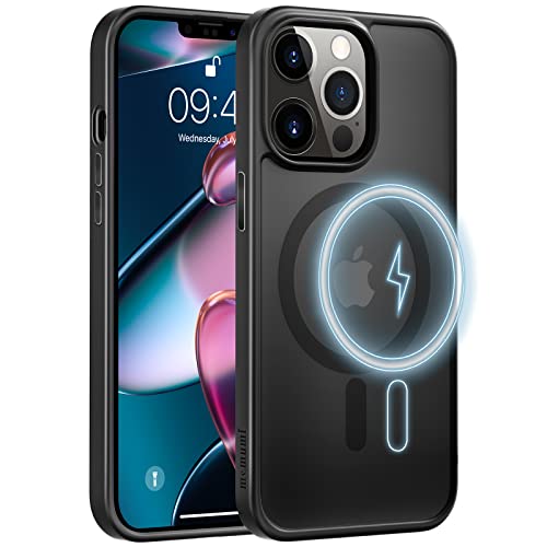 memumi Magnetische Hülle für iPhone 12 Pro Max, [Kompatibel mit Mag Safe], Durchscheinende Matte Rückseite mit weichem Silikonrand, Hülle magnetischem Fingerabdruck und Kratzfest für 12 Pro max von memumi