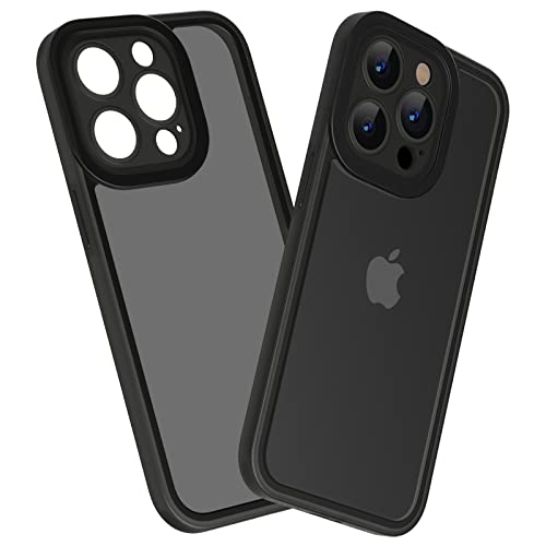 memumi Matt Transparent Hülle für iPhone 14 Pro Max, Liquid Silicone Case [0 Fingerabdruck] Präziser Ausschnitts, Stoßfestes Silikon Dünne Handyhülle für iPhone 14 Pro Max - Schwarz von memumi