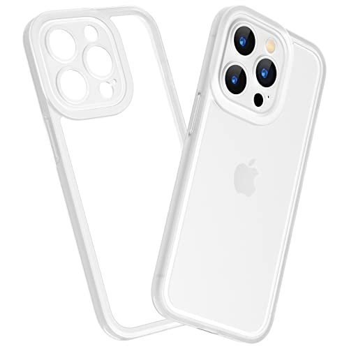 memumi Matt Transparent Hülle für iPhone 14 Pro Max, Liquid Silicone Case [0 Fingerabdruck] Präziser Ausschnitts, Stoßfestes Silikon Dünne Handyhülle für iPhone 14 Pro Max -Weiß von memumi