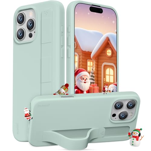 memumi Silikon Hülle für iPhone 16 Pro Max mit Ständer, Hochwertiges Liquid Silikon hülle mit Handyhalterung, Fingerhalterung Handyhülle für iPhone 16 Pro Max -Hellgrün memumi Silikon Hülle für iPhone 16 Pro Max mit Ständer, Hochwertiges Liquid Silikon hülle mit Handyhalterung, Fingerhalterung Handyhülle für iPhone 16 Pro Max -Hellgrün von memumi