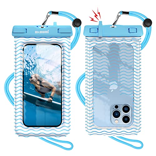 memumi wasserdichte Handyhülle 7.2 Zoll, IPX8 Universelle Schwimmfähige Handytasche mit Trillerpfeife für iPhone 15 Pro Max/15 Pro/14 Pro/Galaxy S24 Ultra/ S24/ S23 Ultra/Google 8 Pro bis 7.2 Zoll von memumi