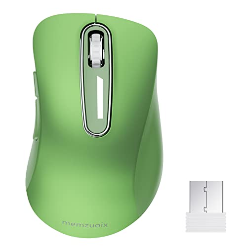 memzuoix 2.4G Wireless Mouse, 1200 DPI Mobile Optical Cordless Mouse with USB Receiver, Portable Computer Mice Wireless Mouse for Laptop, PC, Desktop, MacBook, 5 Buttons (Green) von memzuoix