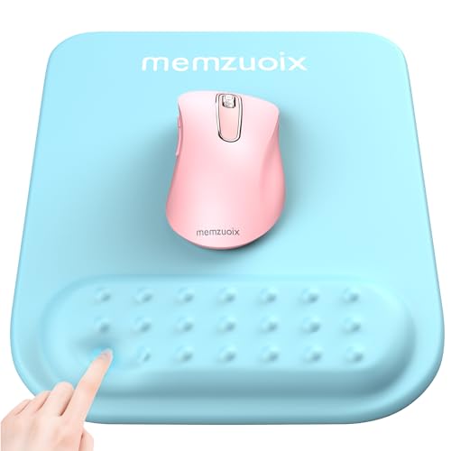 memzuoix Ergonomische Mauspad mit Handgelenkstütze, Premium Memory Foam Polsterung zur Schmerzlinderung, rutschfeste PU-Basis für Stabilen und Sanften Halt - Perfekt für Laptop und Desktop von memzuoix