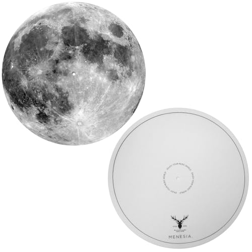 Menesia 30,5 cm Plattenspieler-Matte, Slipmat für Vinyl-LP-Schallplattenspieler, antistatische Plattenmatte (Mond) von menesia